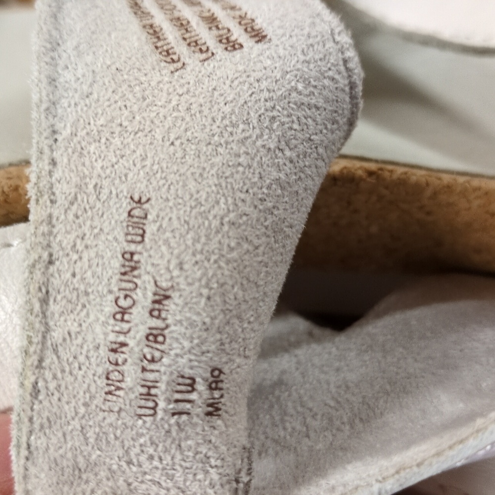 Earth Linden Laguna White Leather Sandals Size 11W - Picture 9 of 11